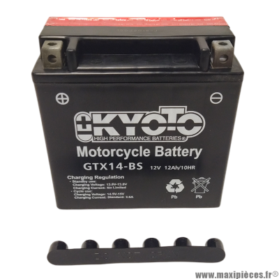 Batterie kyoto GTX14-BS 12v 12Ah/10HR (Vendu sans acide) (Lg149xL86.5xH143mm) (Livré sans acide a faire remplir par un professionnel) * Déstockage !