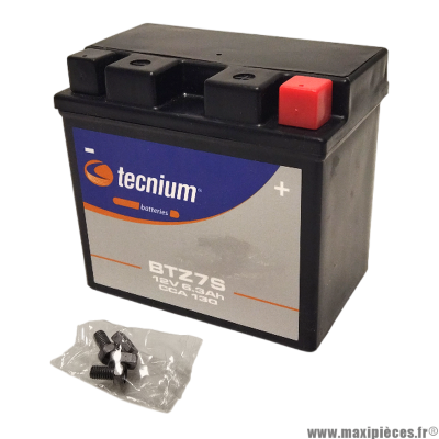 Batterie Tecnium 12v 5,3ah BTZ7S-B AGM sans entretien activée en usine pour tous les 50cc dimension: lg112,5xl69xh104 * Déstockage !