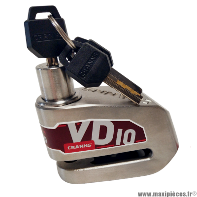 Antivol bloque-disque Cranns VD10 connecté avec alarme sonore 120 dB, classe SRA, 3 clés, IP65 * Déstockage !