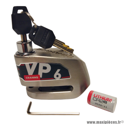 Antivol bloque-disque Cranns VP6 connecté bluetooth avec alarme sonore 120 dB, 3 clés * Déstockage !