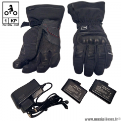 Gants chauffants hiver homme Equad Misano noir taille S * Déstockage !