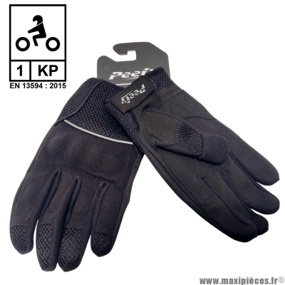 Gants été homme Peefy Arthur noir taille 10/L * Déstockage !