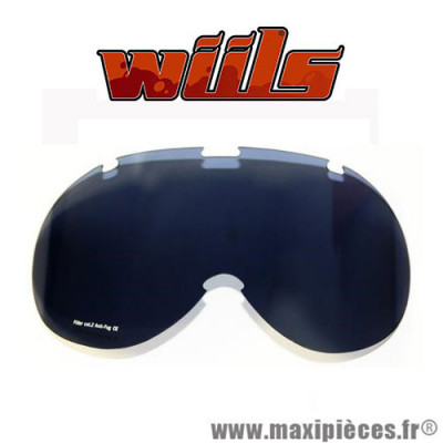 Écran pour Masque/Lunette cross Wiils Protect fumé *Déstockage !