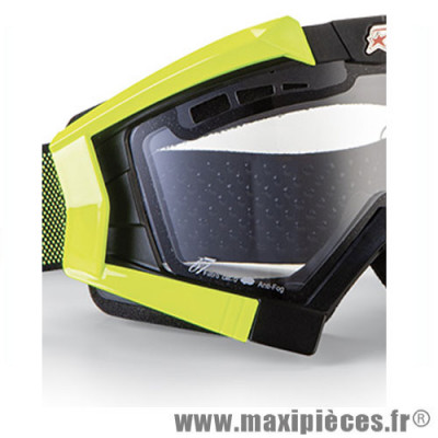 Support fixation élastique pour Masque/Lunette cross Ariete Riding Crows jaune fluo *Déstockage !