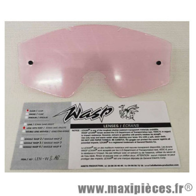 Écran pour Masque/Lunette cross WASP 3 LEXAN clair *Déstockage !