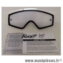 Écran pour Masque/Lunette cross WASP 3 LEXAN clair Double écran antibuée *Déstockage !