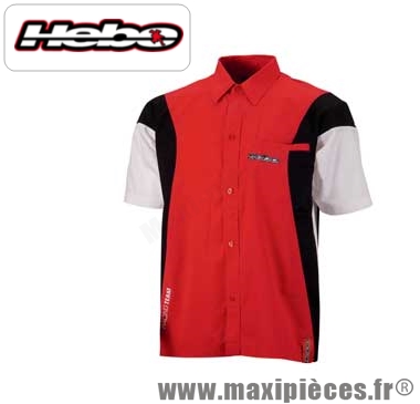 Destockage chemise Hebo rouge motard, coach ou mécano