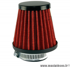 Filtre a air Ø 28/35mm cornet droit moyen noir/rouge montage sur carburateur adaptable ou Dellorto PHVA/PHBN/PHBG (12/16/17,5/19/21)/Gurtner (scooter) * Prix spécial !