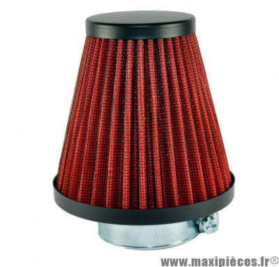 Filtre a air Ø 28/35mm cornet droit grand noir/rouge montage sur carburateur adaptable ou Dellorto PHVA/PHBN/PHBG (12/16/17,5/19/21)/Gurtner (scooter) * Prix spécial !