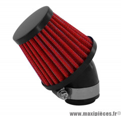 Filtre a air Ø 28/35mm cornet coudé 45° moyen noir/rouge montage sur carburateur adaptable ou Dellorto PHVA/PHBN/PHBG (12/16/17,5/19/21)/Gurtner (scooter) * Prix spécial !