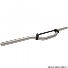 Guidon street alu argenté Ø22 mm, 625 mm de large, avec barre de renfort noir * Déstockage !