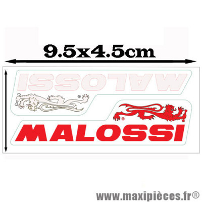 Planche d'autocollants petit format (9,5x4,5cm) Malossi 1 rouge et 1 blanc *Prix discount !