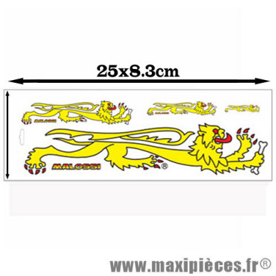 Planche autocollants / stickers Lion Malossi jaune (25x8.3cm) *Déstockage !