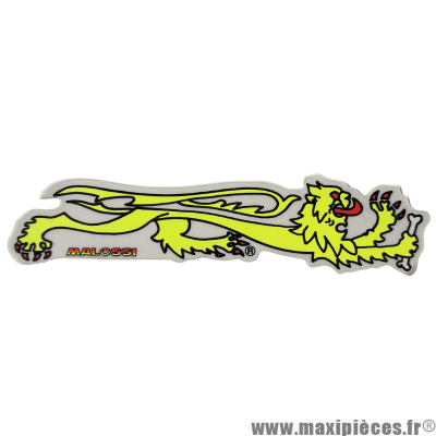 Autocollant / stickers Lion Malossi jaune (10.5x2.5cm) *Déstockage !