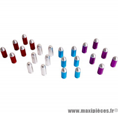 Coffret 12 paires de bouchon de valve en forme de douille (violet, bleu, argent, rouge) * Déstockage !