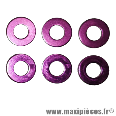 Rondelles aluminium Diamètre 6mm - 6 pièces - Violet *Déstockage !