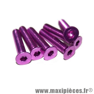 Lot de 6 vis Violet - conique tête plate - clé Allen - 6x30mm *Déstockage !