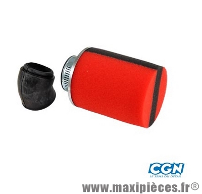 Filtre à air Ø28/35mm mousse cylindrique rouge bande noir (ø70mm longueur 90mm) *Prix discount !