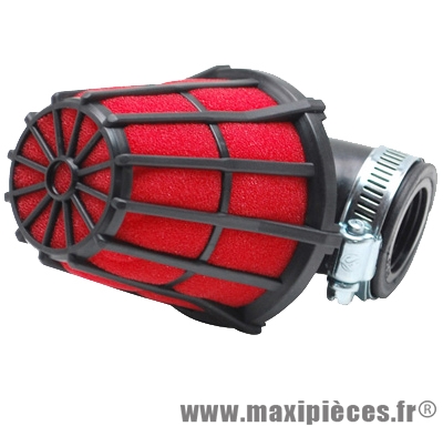 Filtre à air hexagonal Ø28/35mm (coude 90°) pour 50 à boite/scooter/quad/moto/mobylette...