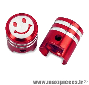 Bouchon de valve en forme de piston rouge (paire) *Prix discount !