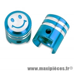 X12 paires de bouchons de valve schrader en forme de piston bleu (paire) *Prix discount !