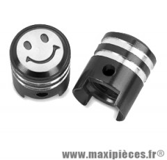 Bouchon de valve en forme de piston noir (paire) *Prix discount !