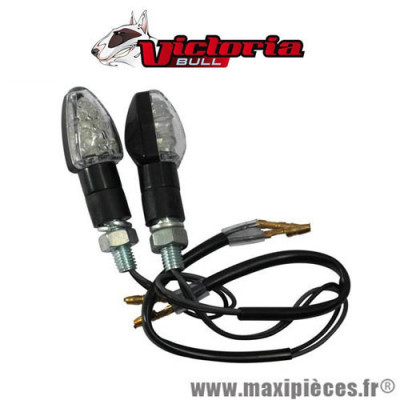 Clignotants homologué victoria bull mini arrow à led noir universel pour moto, scooter, mob, quad… *Déstockage !