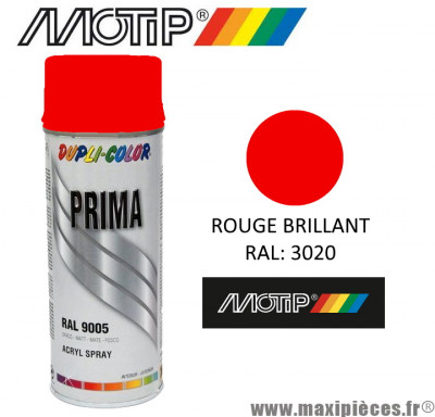 Bombe peinture Motip Prima Dupli Colors Rouge brillant spray (400ml) *Déstockage !
