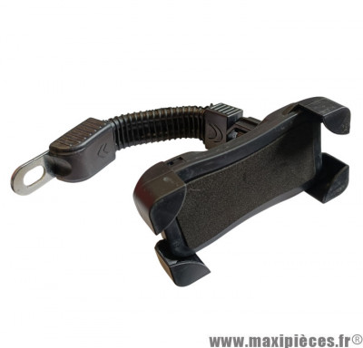 Support téléphone universel réglable (185x95mm max) en plastique noir fixation sur écrou rétroviseur * Déstockage !