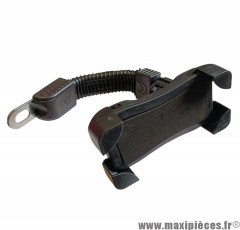 Support téléphone universel réglable (185x95mm max) en plastique noir fixation sur écrou rétroviseur * Déstockage !
