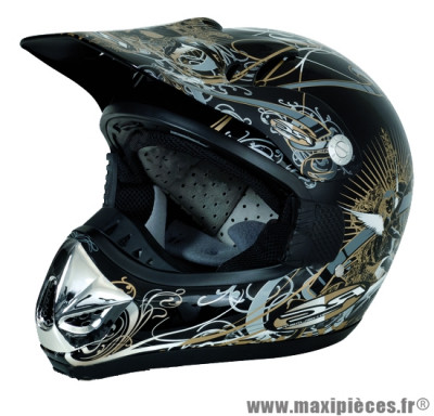 Casque cross RC Assault Helmets Taille XL (61-62 cm) noir *Déstockage !