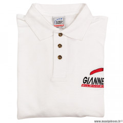 Polo manches courtes blanc logo Giannelli Silencers taille L *Déstockage !