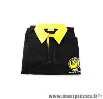 Polo brodé manches longues noir/jaune Conti Racing Parts taille M *Prix discount !