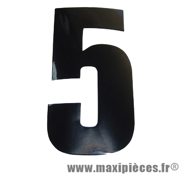 Numéro de course autocollant noir (n°5) dimension 16x9cm *Prix discount !