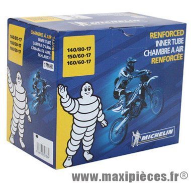 Chambre à air 17 pouces Michelin 17MHR (140/80x17 et 150+160/60x17) - renforcée pour Moto Cross