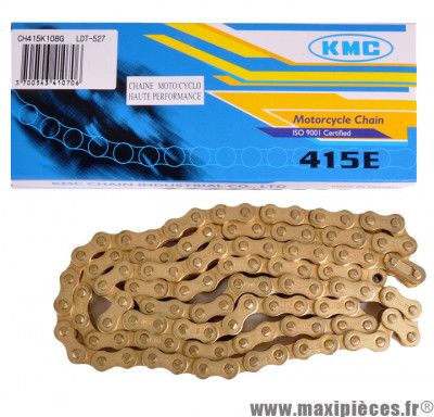 Chaine mobylette 415 marque KMC 415e standard OR 108 maillons * Déstockage !