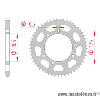 Couronne pour 50 à boite aprilia 50 rx 2003-2018 / derbi 50 senda x race 2004-2011 / gas gas 50 sm rookie 2001-2005 / rieju 50 mrt après 2009, 50 rs3 2010-2021 420 52 dents (diamètre 105-125-8.5) * Prix spécial !