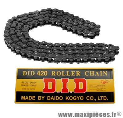Chaine D.I.D (420) 132 maillons (noir) pour 50 à boite *Prix discount !