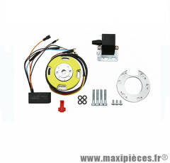 ALLUMAGE 50 A BOITE KRD Analogique ROTOR INTERNE AVEC ECLAIRAGE SANS DEMARREUR POUR MINARELLI 50 AM6 / MBK 50 X-POWER APRES 2003 , X-LIMIT APRES 2003 / YAMAHA 50 TZR APRES 2003 , DTR APRES 2003 / PEUGEOT 50 XP6, XPS, XR6, XR7