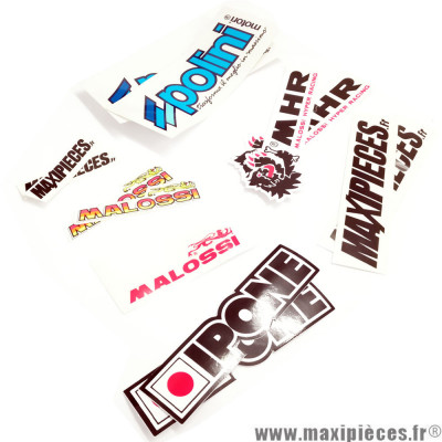 Pack de 14 stickers Malossi, Polini, IPONE, MHR, Maxipièces.fr * Prix spécial !