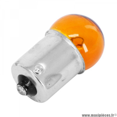 Ampoule de clignotant 12v 10w BA15S orange (à l'unité) pour auto/moto/scooter/quad