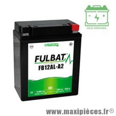 Batterie gel FB12AL-A2 12V 12 AH (équivalente à une YB12AL-A2) prêt à l'emploi sans entretien (dimension: Lg134 L80 H160)
