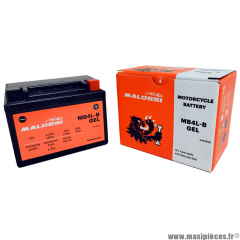Batterie gel 12V 4,2ah MB4L-B Malossi équivalente a une YB4L-B sans entretien activée en usine prête a l'emploi pour tous les 50cc dimension : lg120xl69xh93