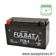 Batterie gel FT7B-4 (BS) 12V 6,5 AH (équivalente à une YT7B-4 (BS) prêt à l'emploi sans entretien (dimension: Lg150 L65 H93)