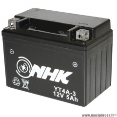 Batterie 12V/5ah YT4A-3 AGM sealed FA sans entretien gel prêt a l'emploi pour tous type de scooters/moto/quad et autre (dimension lg114xl71xh86)