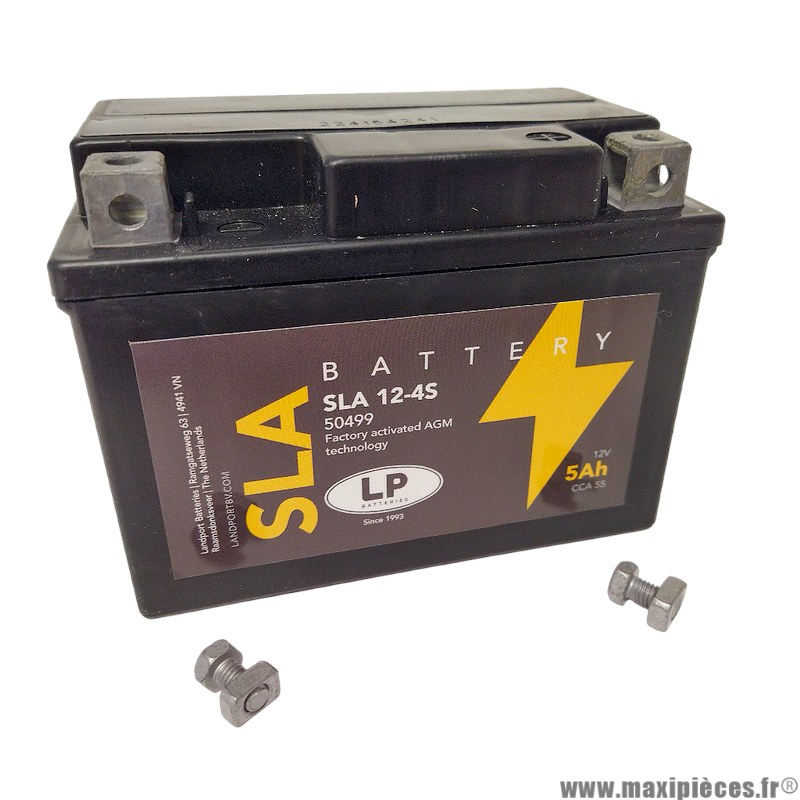 Batterie Landport 12-4S 12v 5 Ah sans entretien SLA technologie agm ( YTX4L-BS / YB4L-B ) pour tous type de scooters/moto/quad et autres