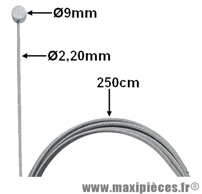 Câble d'embrayage (9X9 23/10 2M50 ) pour moto, 50 à boite, cyclomoteur et autre * Prix spécial !