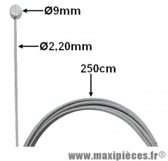 Câble d'embrayage (9X9 23/10 2M50 boite de dix) pour moto, 50 à boite, cyclomoteur et autre