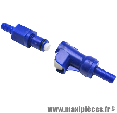 Raccord connecteur coupe sécurité rapide pour durite essence Ø6mm (Couleur bleu ou noir selon arrivage)