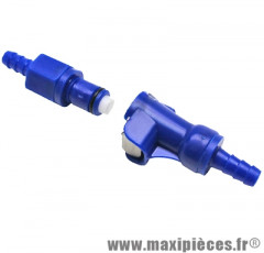 Raccord connecteur coupe sécurité rapide pour durite essence Ø6mm (Couleur bleu ou noir selon arrivage)